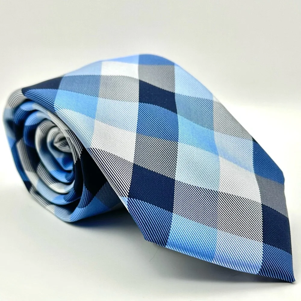 Nautica Men’s Tie Blue & Gray Check